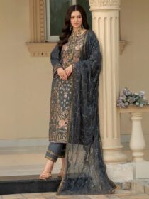 HEERAS Cotton - Grey & Gold