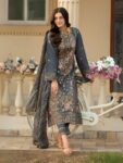 HEERAS Cotton – Grey & Gold