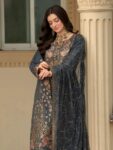 HEERAS Cotton – Grey & Gold