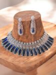 Quzey Luxury Blue AD Necklace Set